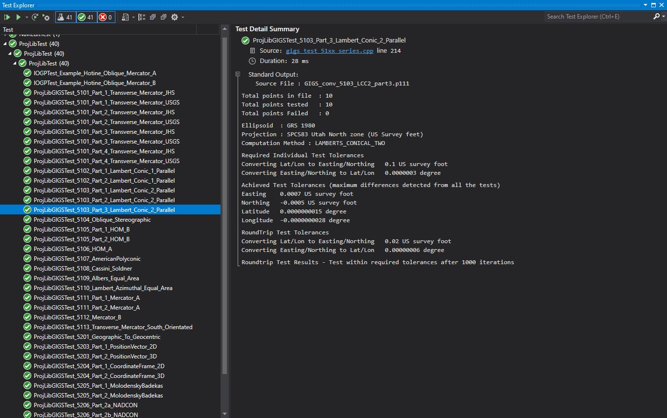 NaviSuite GIGS test easting northing latitude longitude computation geoscience software